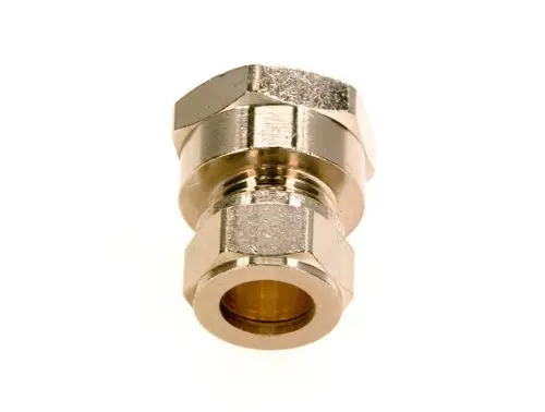 BOSCH Verschraubung mit zwei Sechskantanschlüssen, aus Metall, mittlere Ausführung für Rohrverbindungen.